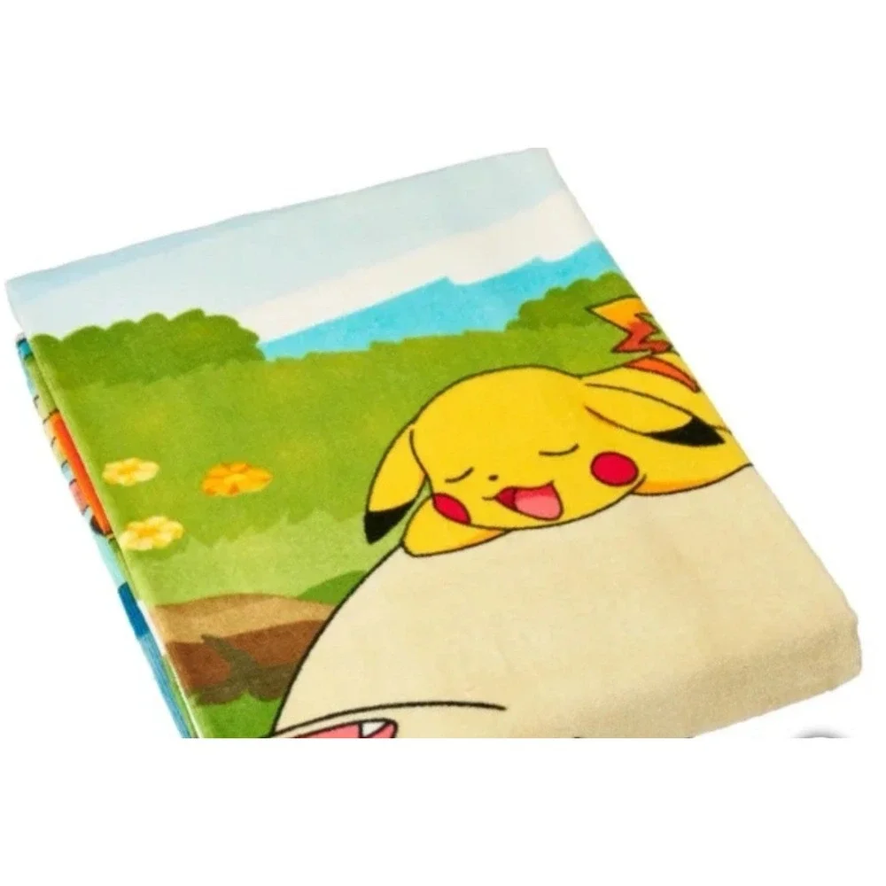 NEW Pokemon Outdoor Picnic Blanket & Beach Towel Set Zip‎ Closure Washable Gift